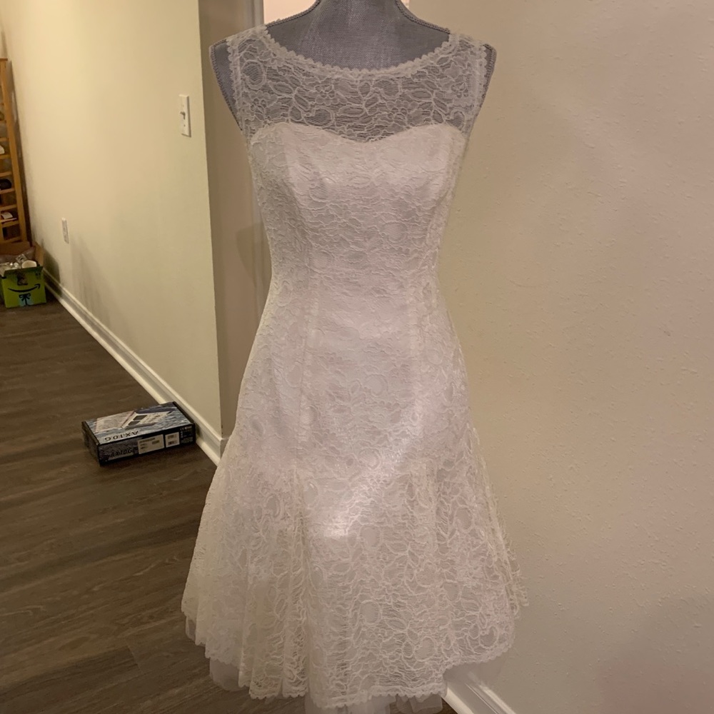 Galina tea length wedding gown